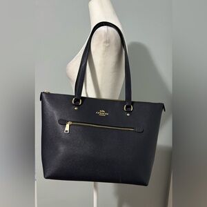 Coach Gallery Midnight Blue Leather Tote Bag.